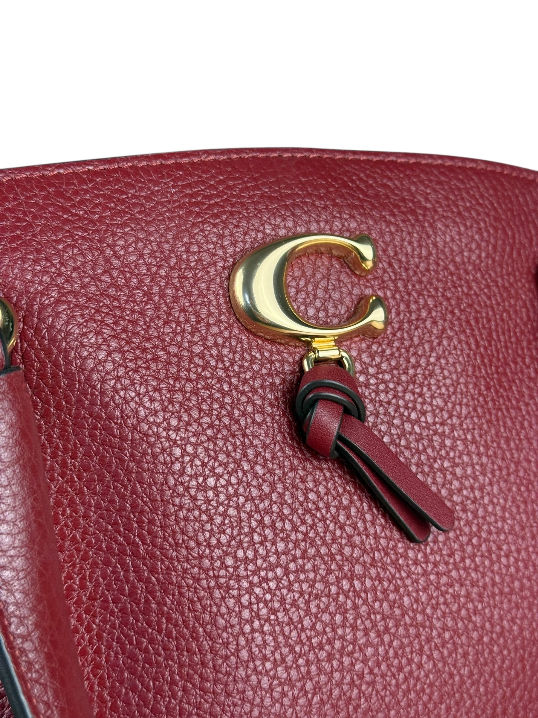 Coach Maroon Pebbled Leather Remi 2Way Bag