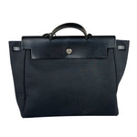 Hermes Black Leather Trim Herbag Two-Way Bag