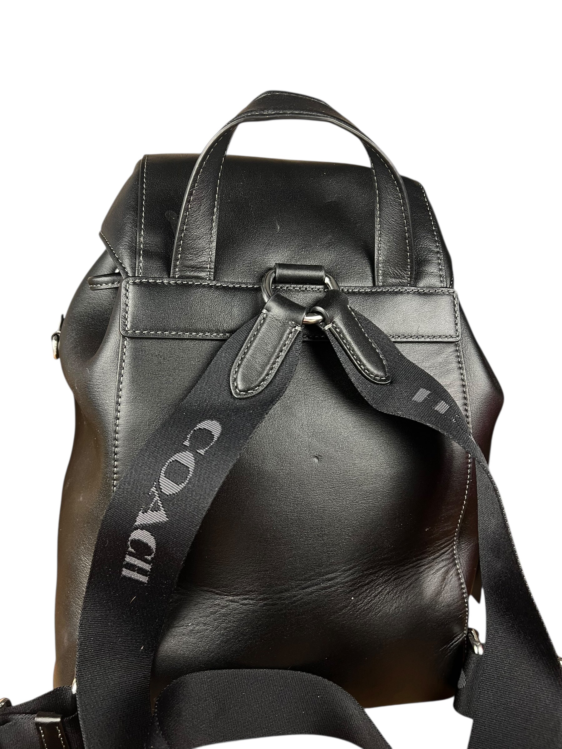 Coach Leather Pace Backpack Black