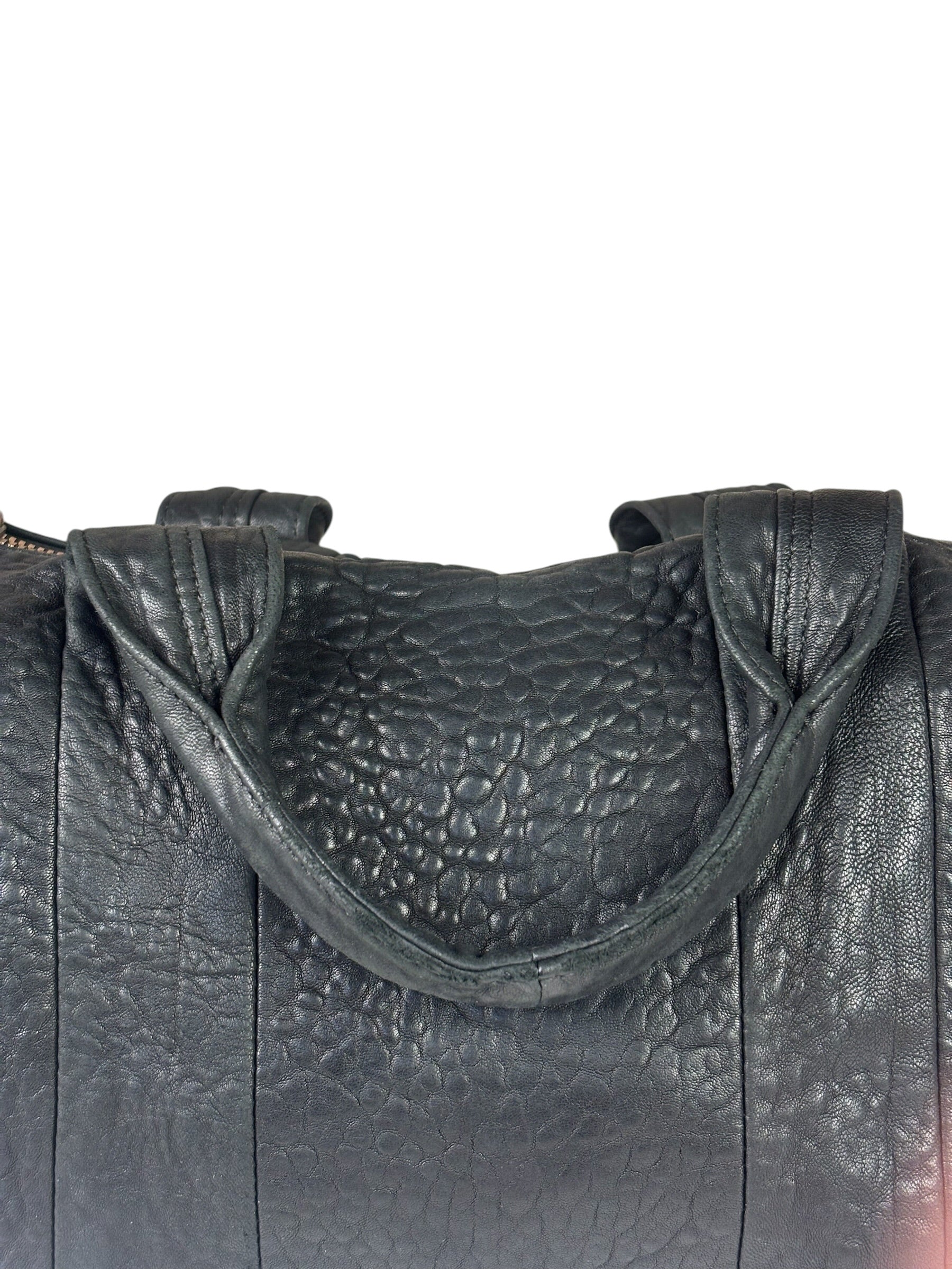 Alexander Wang Black Pebbled Leather Rocco Satchel
