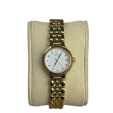 Seiko White Round Dial Gold Plated Band