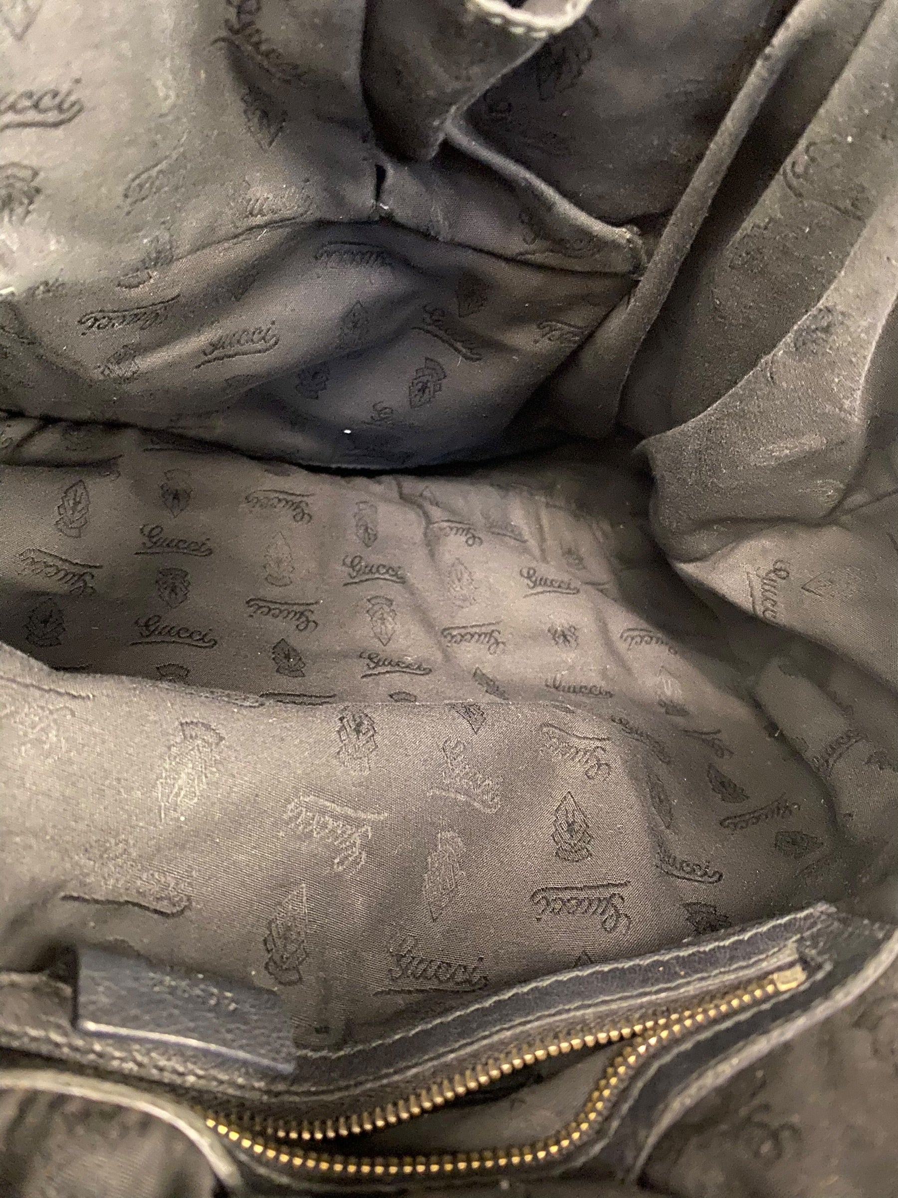 Gucci Vintage Black Leather Sienna Tote