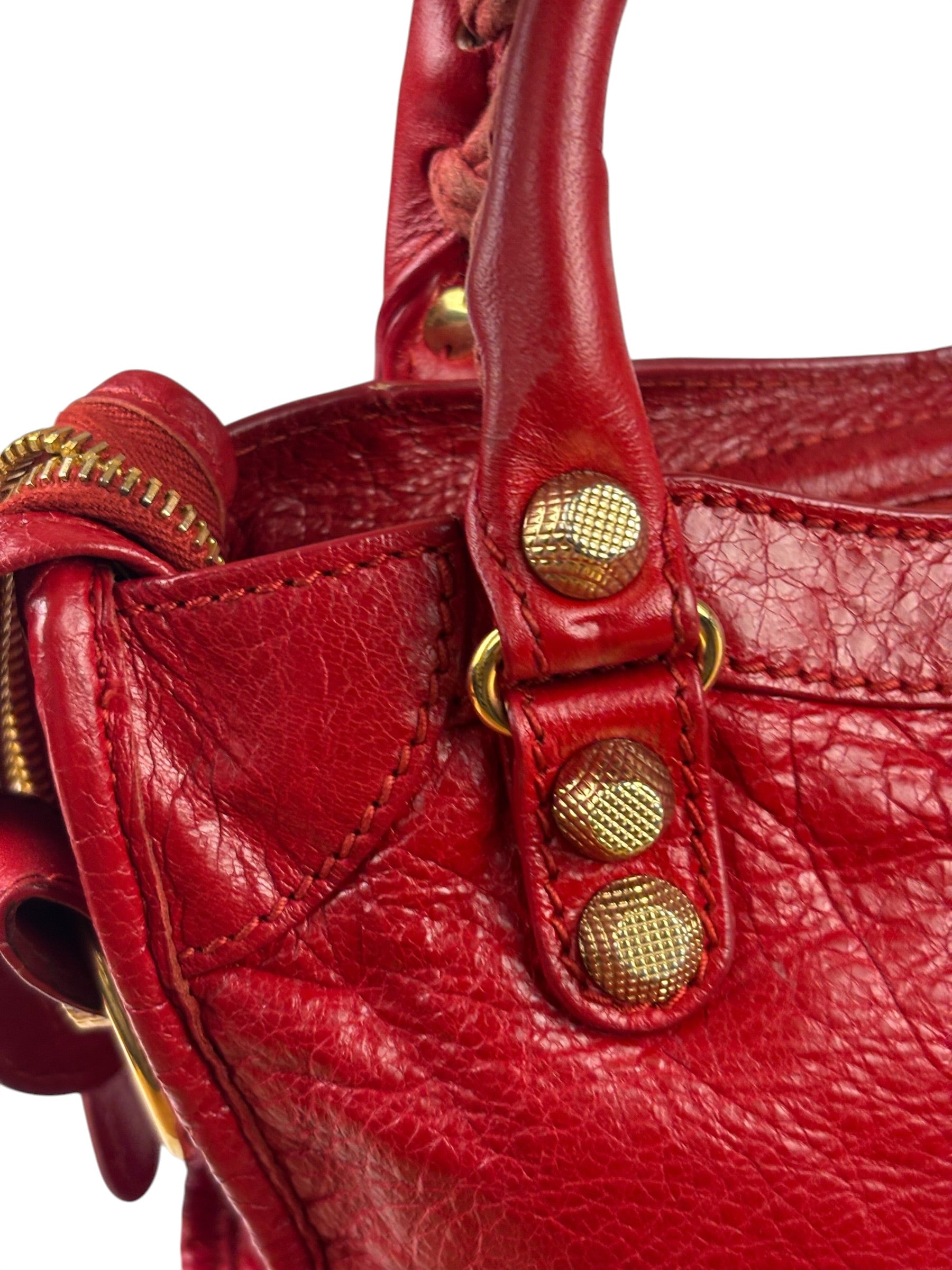 Balenciaga Red Calfskin Mini Le City Bag