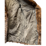 Vintage Hazel Brown Chevron Stripped Mink Fur Coat