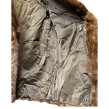 Vintage Hazel Brown Chevron Stripped Mink Fur Coat