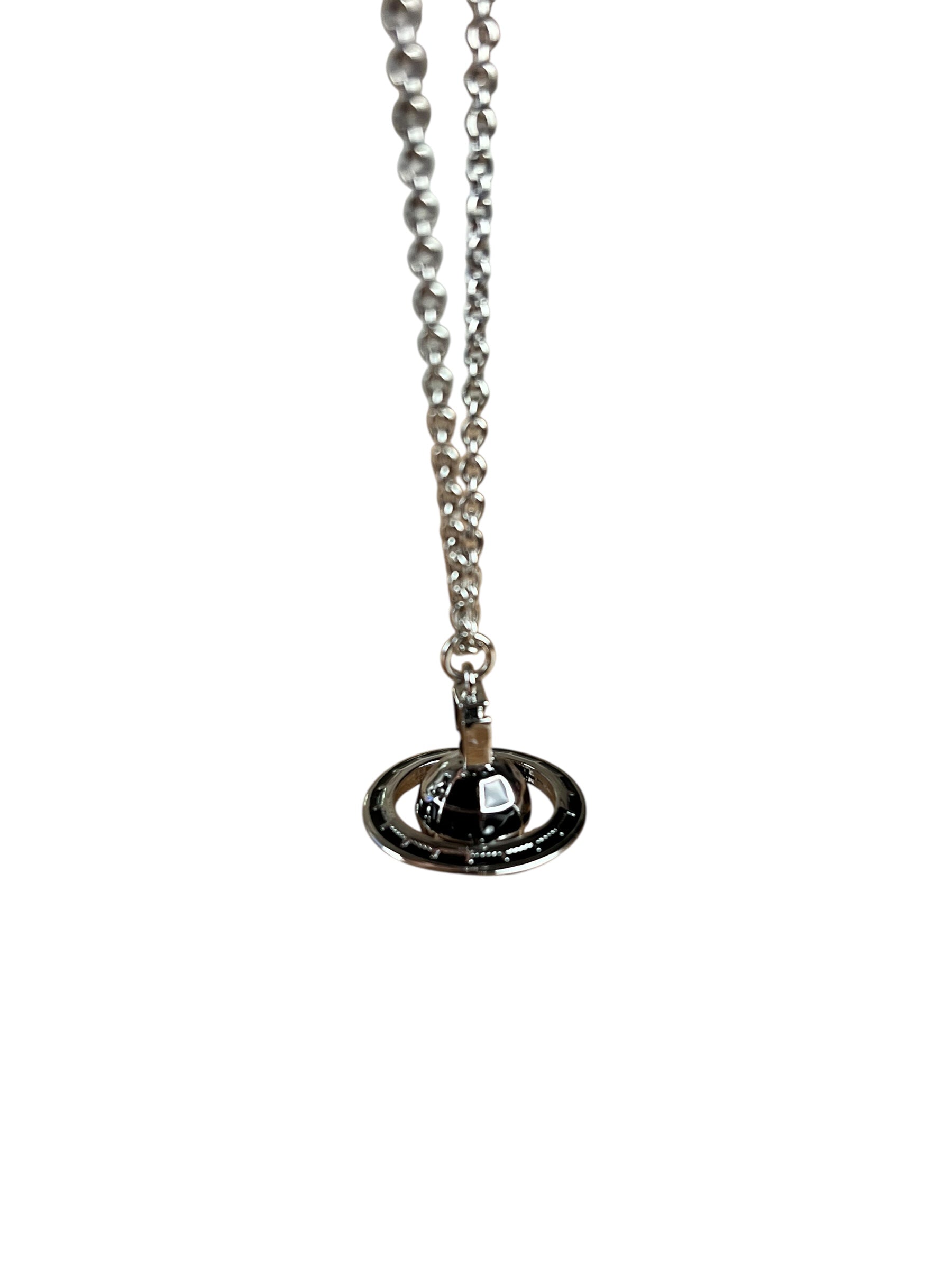 Vivienne Westwood Silver 3D Globe Necklace