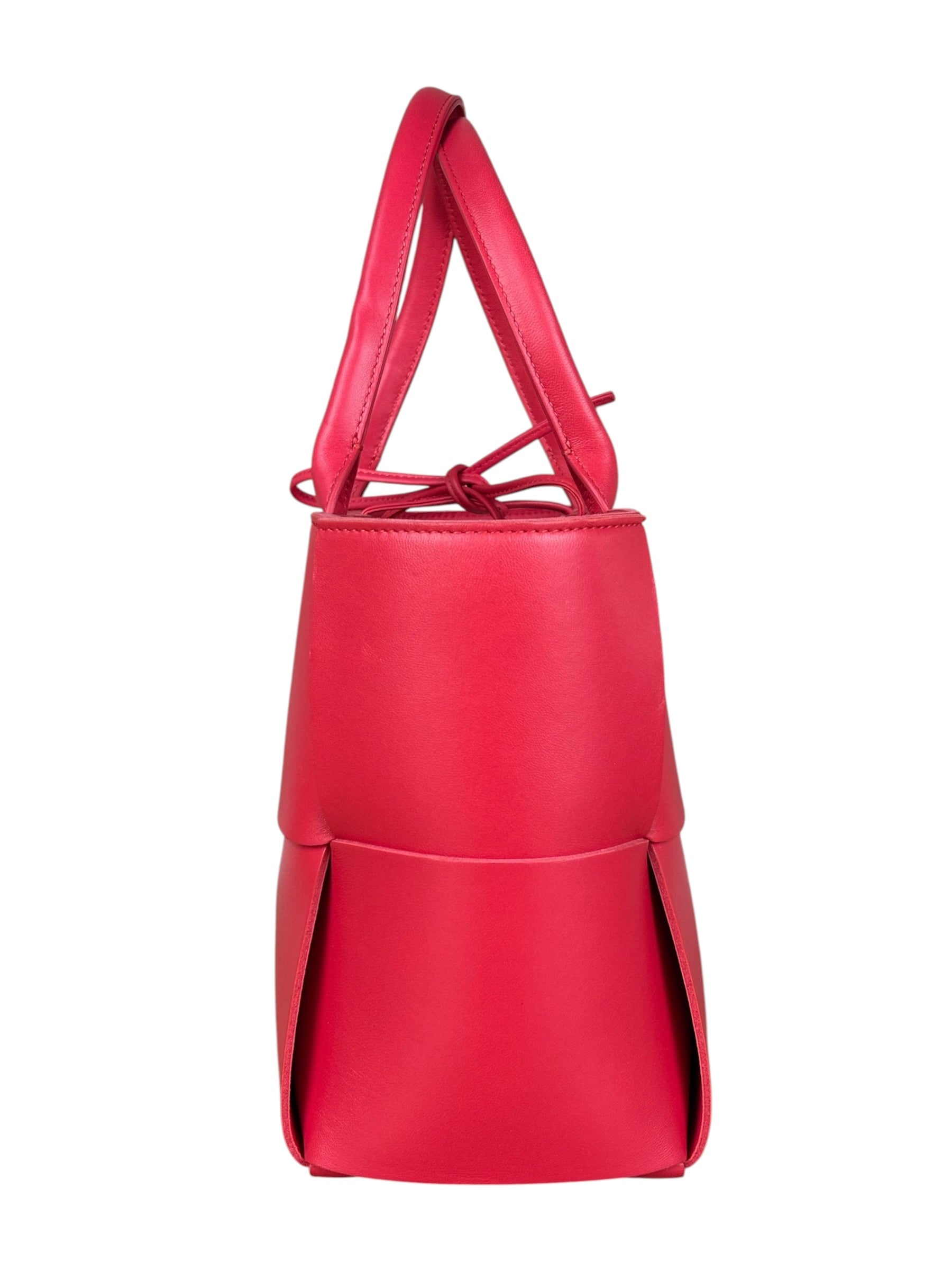 Bottega Veneta Red Leather Arco Tote Bag