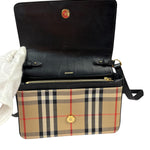 Burberry Black Leather Trim House Hampshire Crossbody