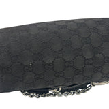 Gucci Vintage Black Horsebit Studded Chain Shoulder Bag