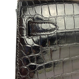 Hermes 1985 Black Crocodile Kelly 35