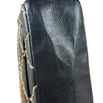 Chanel Vintage Navy Blue Leather Wild Stitch Surpique Flap Bag 2001