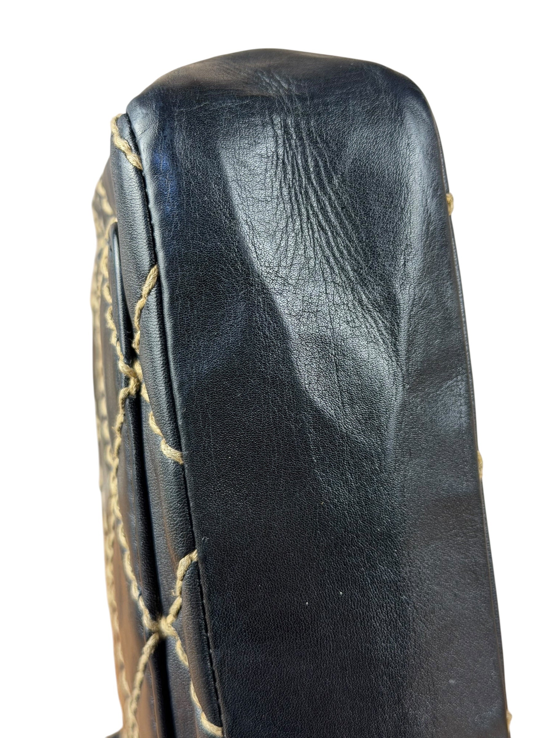 Chanel Vintage Navy Blue Leather Wild Stitch Surpique Flap Bag 2001