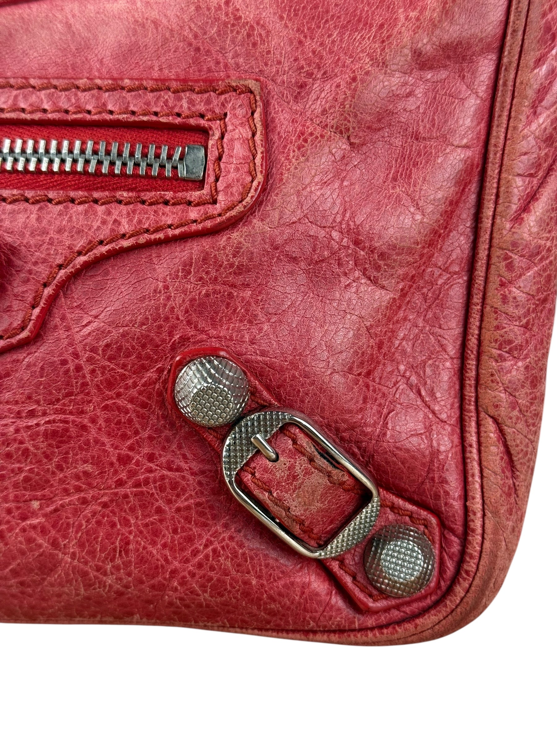 Balenciaga Fuchsia Leather Le City Crossbody