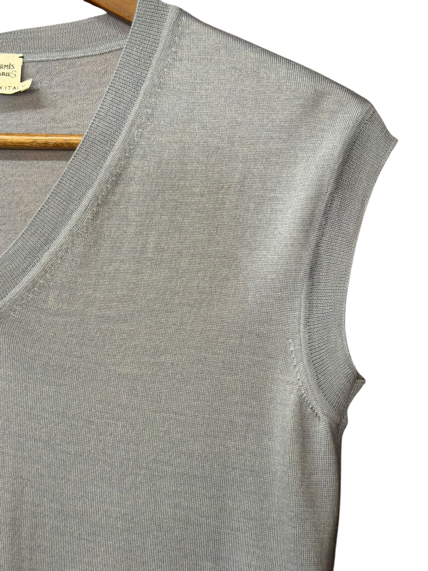 Hermes Vintage Blue Cashmere/Silk Sweater Vest