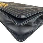 Chanel Tricolor Chevron Leather Old Medium Boy Flap 2016