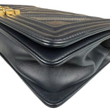 Chanel Tricolor Chevron Leather Old Medium Boy Flap 2016