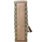 Gucci Peach Leather Trim GG Canvas Emily Chain Flap Shoulder Bag