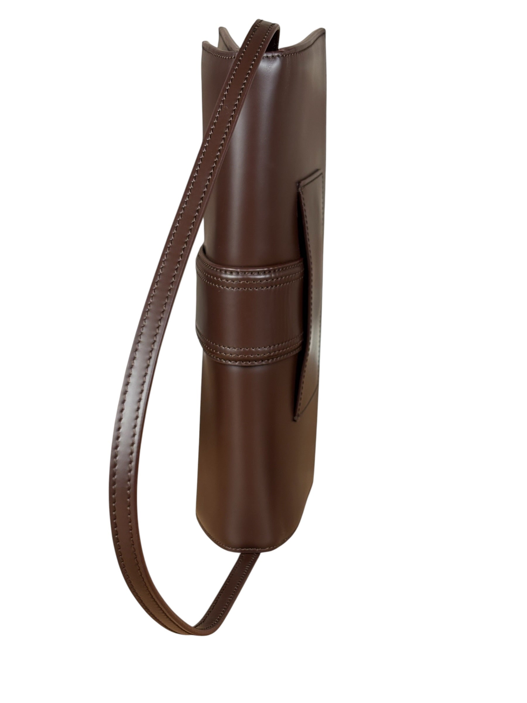 Jacquemus Dark Brown Leather Le Bambino Shoulder Bag