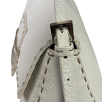 Fendi White Leather Selleria Baguette