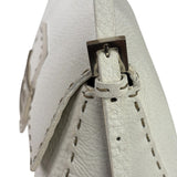 Fendi White Leather Selleria Baguette