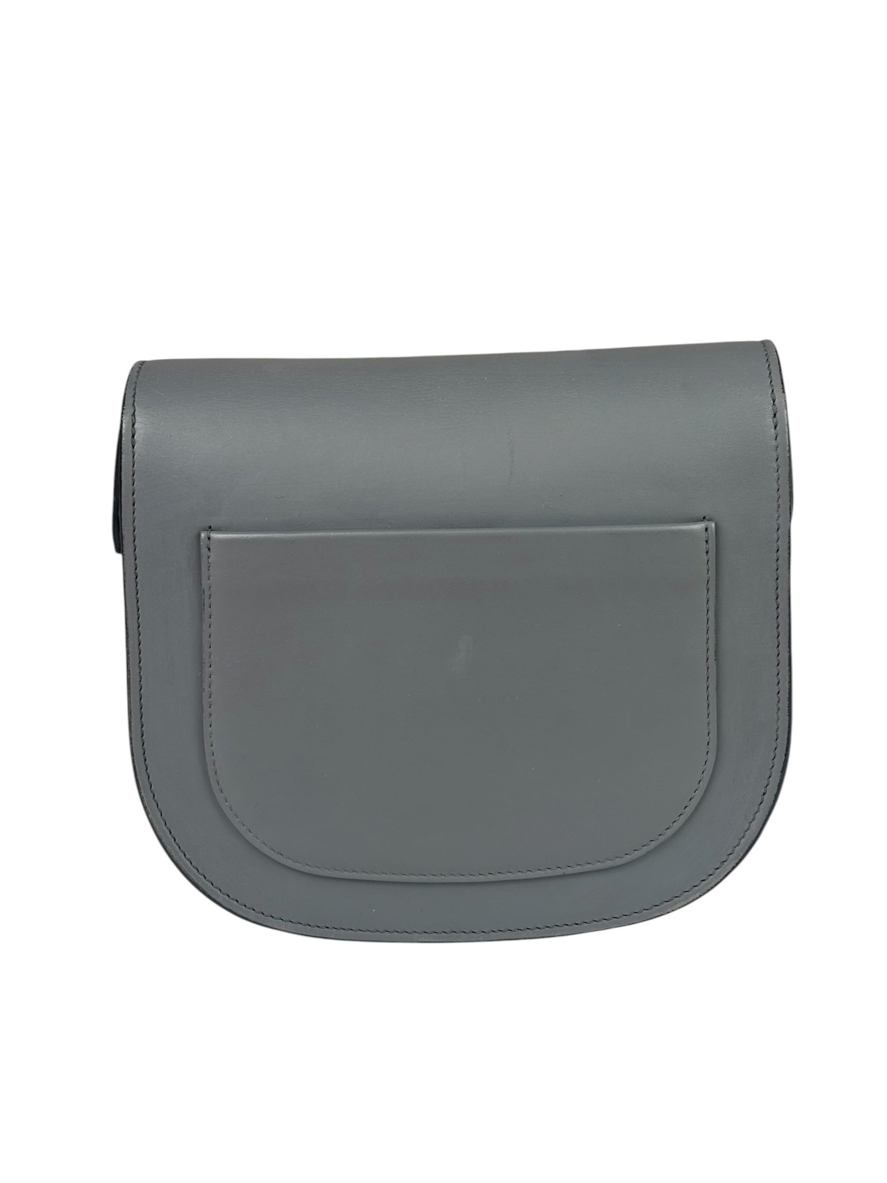 Celine Grey Leather Trotteur Small Crossbody Bag