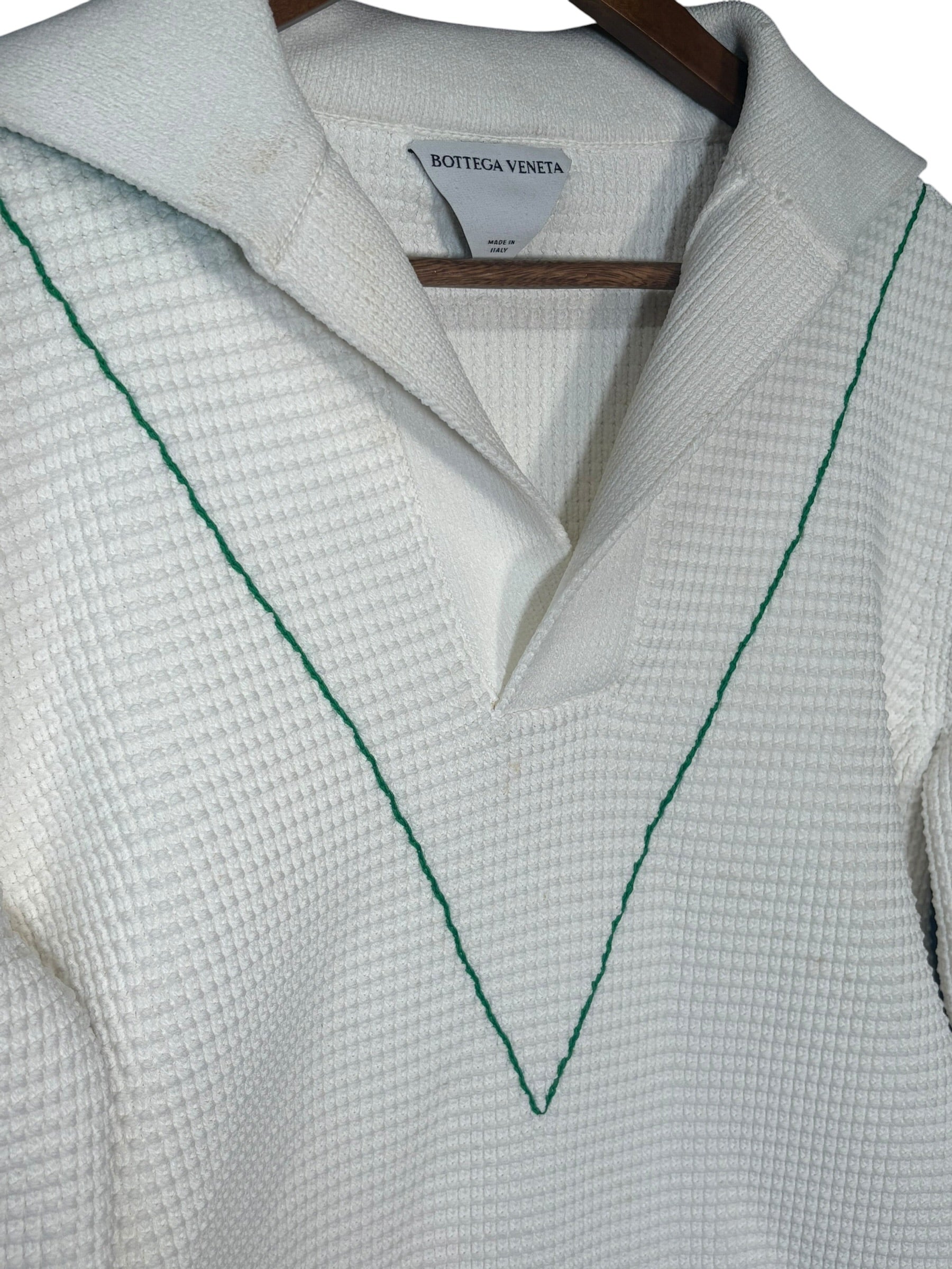 Bottega Veneta White V Nylon Blend Sweater