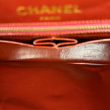 Chanel Brown Vertical Stitch Two-Toned CC Double Flap Bag 90s