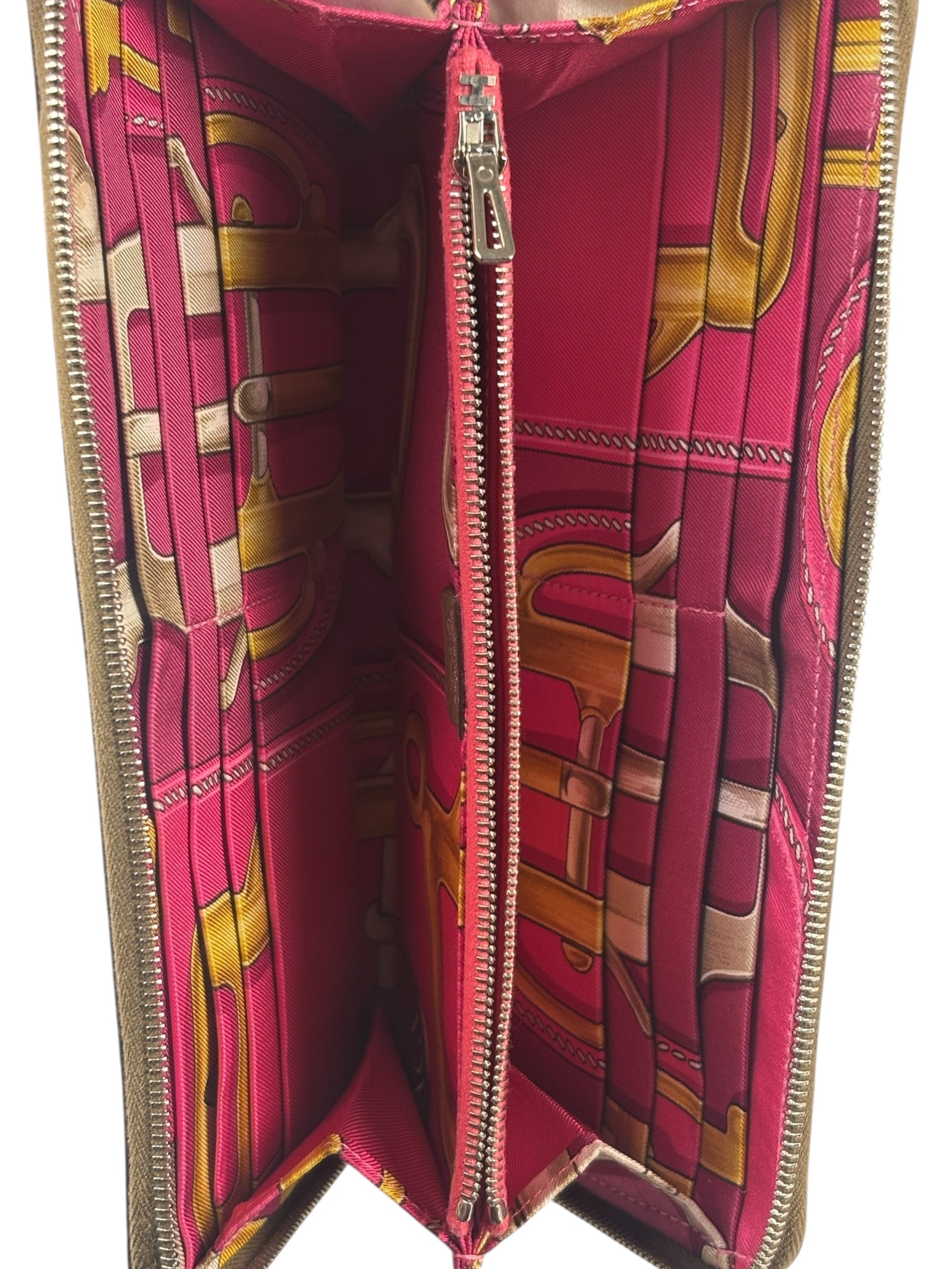 Hermes Taupe Epsom Leather Silk'In Long Wallet 2009