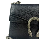 Gucci Black Pebbled Leather Dionysus Small Chain Shoulder Bag