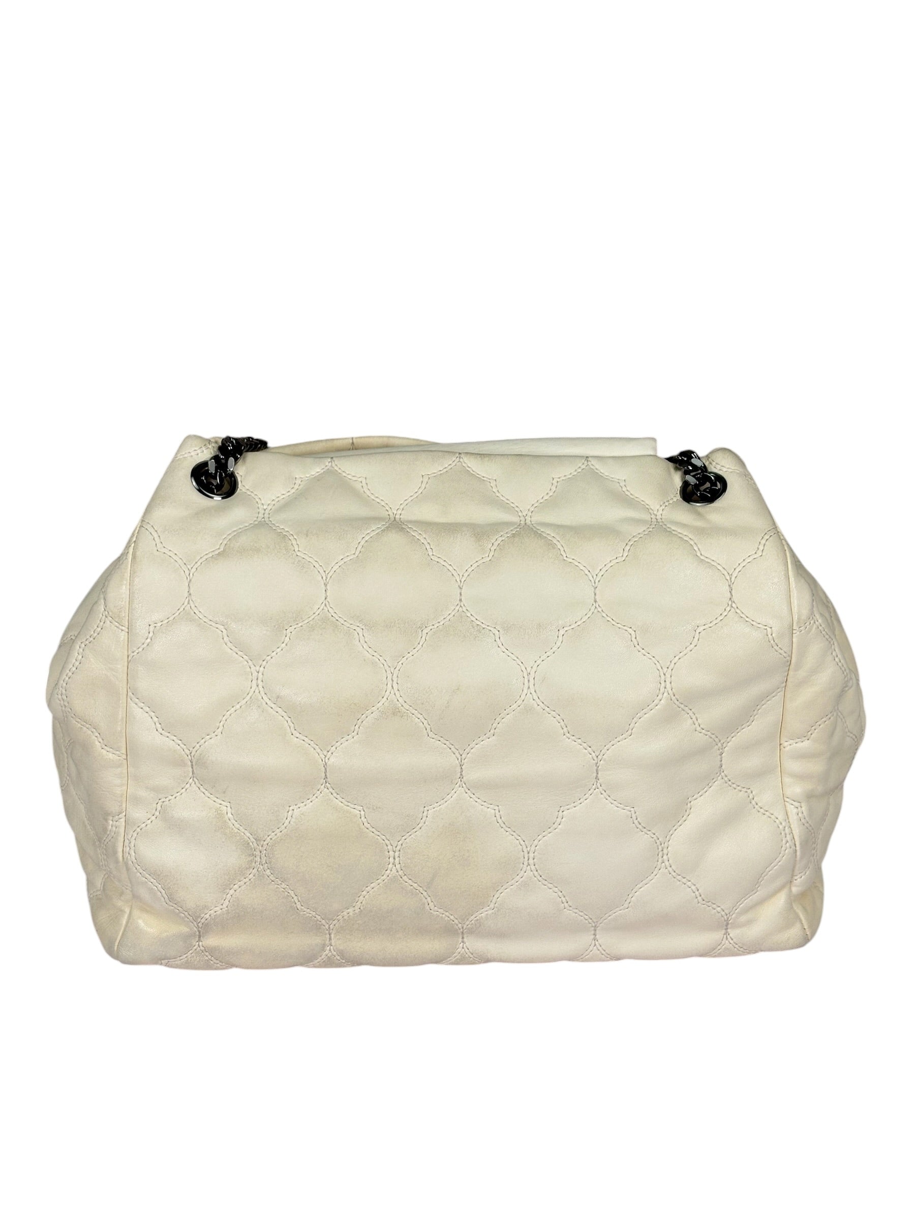 Chanel Beige Quilted Leather  Chain Shoulder Bag 2008