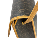 Christian Dior Vintage Brown Leather Honeycomb Shoulder Bag