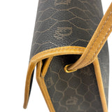 Christian Dior Vintage Brown Leather Honeycomb Shoulder Bag
