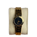 Gucci Vintage Gold-Plated Black Dial Roman Bezel Watch