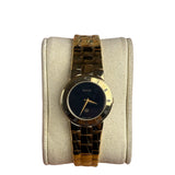 Gucci Vintage Gold-Plated Black Dial Roman Bezel Watch