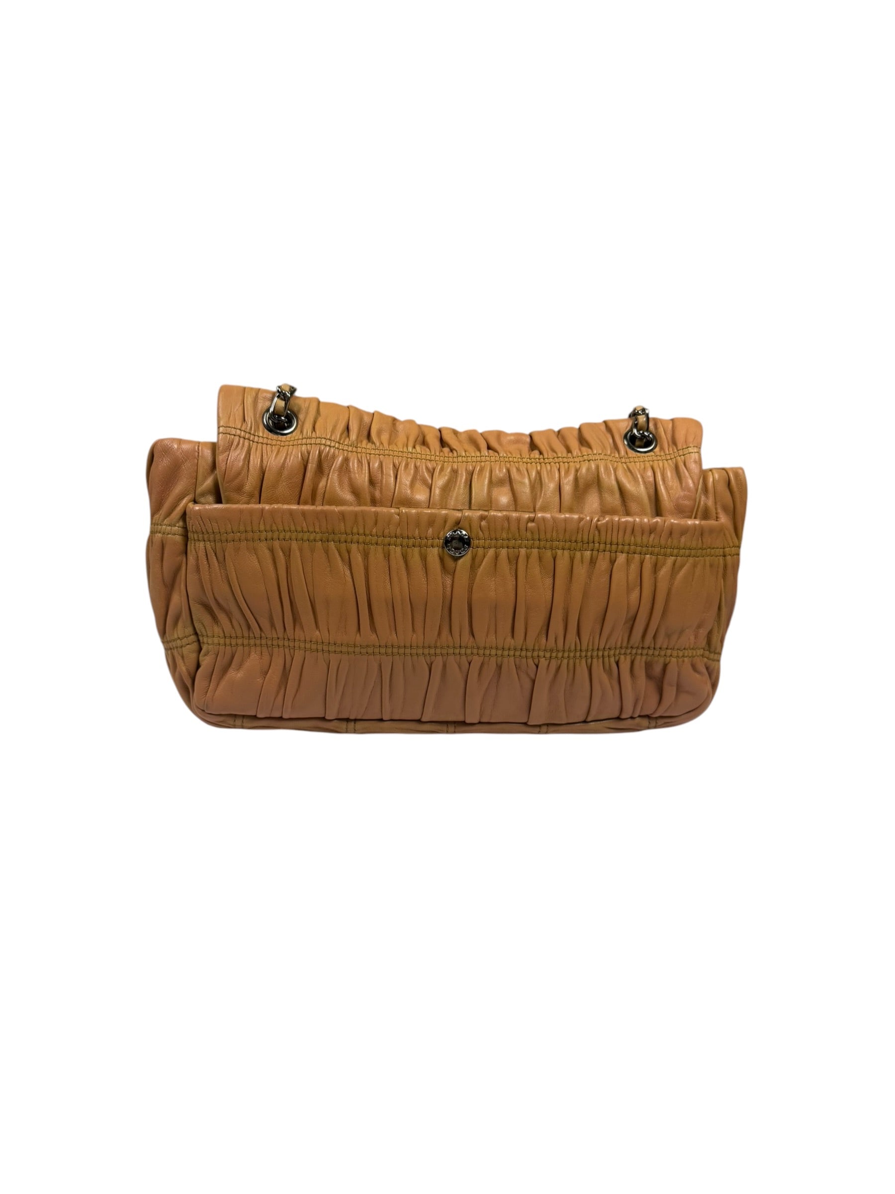 Prada Vintage Brown Nappa Leather Gaufre Shoulder Bag