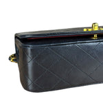 Chanel Black Quilted Single Flap Bag 1988