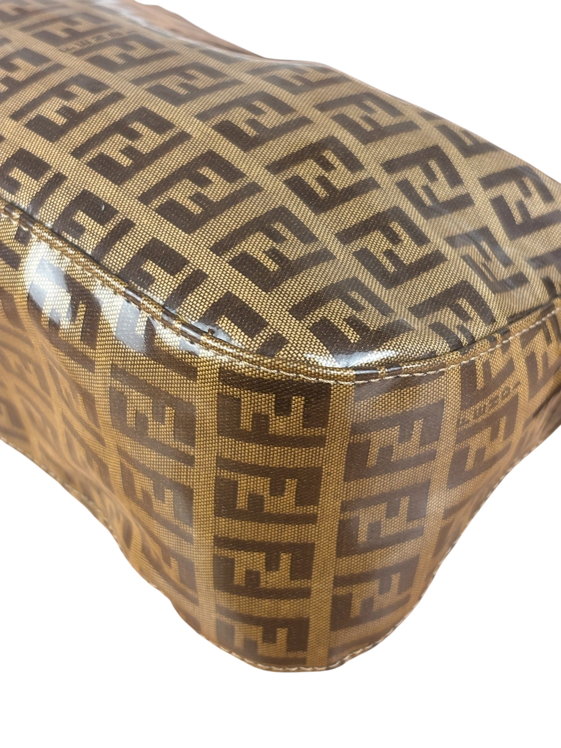 Fendi Vintage FF Canvas PVC Baguette