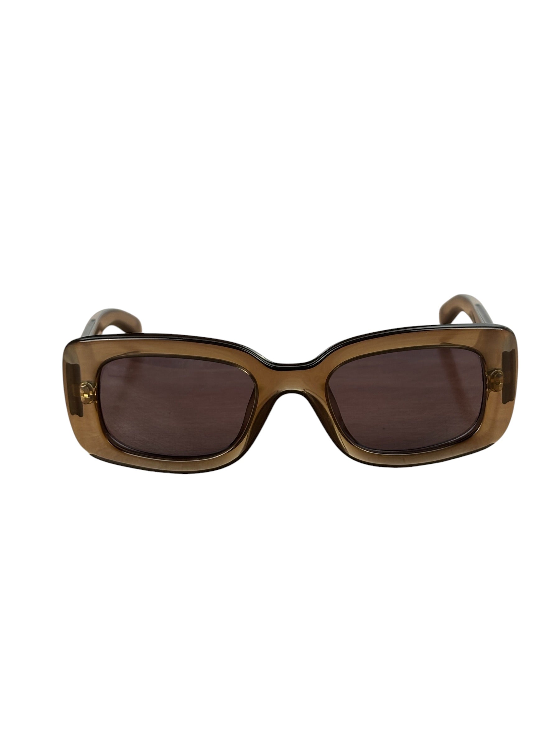 Gucci Translucent Grey Rectangular-Framed Sunglasses