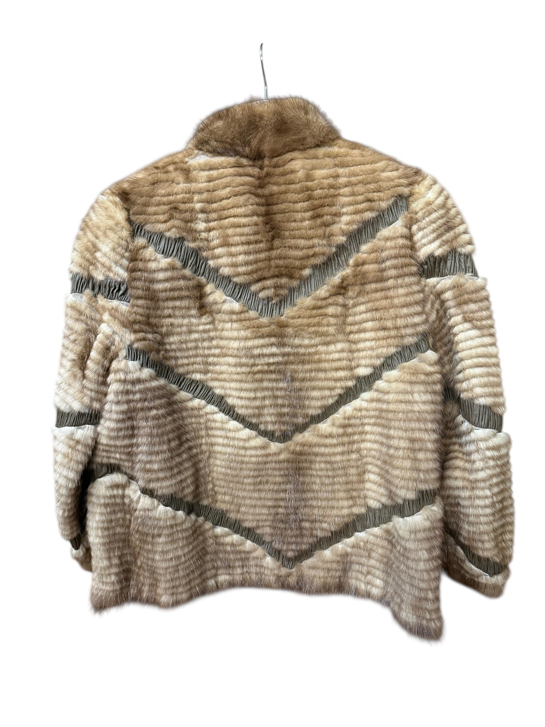 Vintage Brown Leather Lined Fur Coat