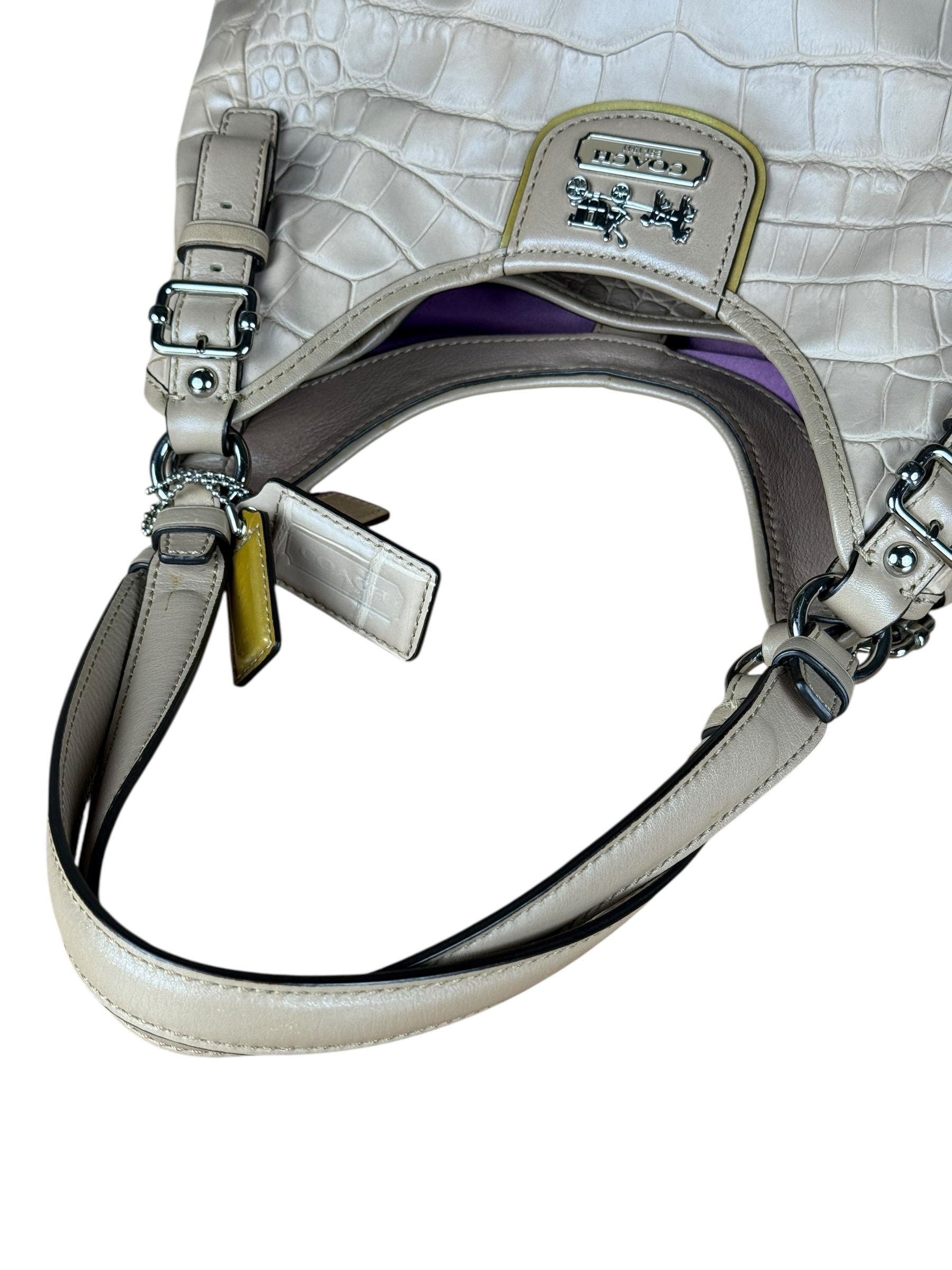 Coach Beige Maggie Croc Handbag