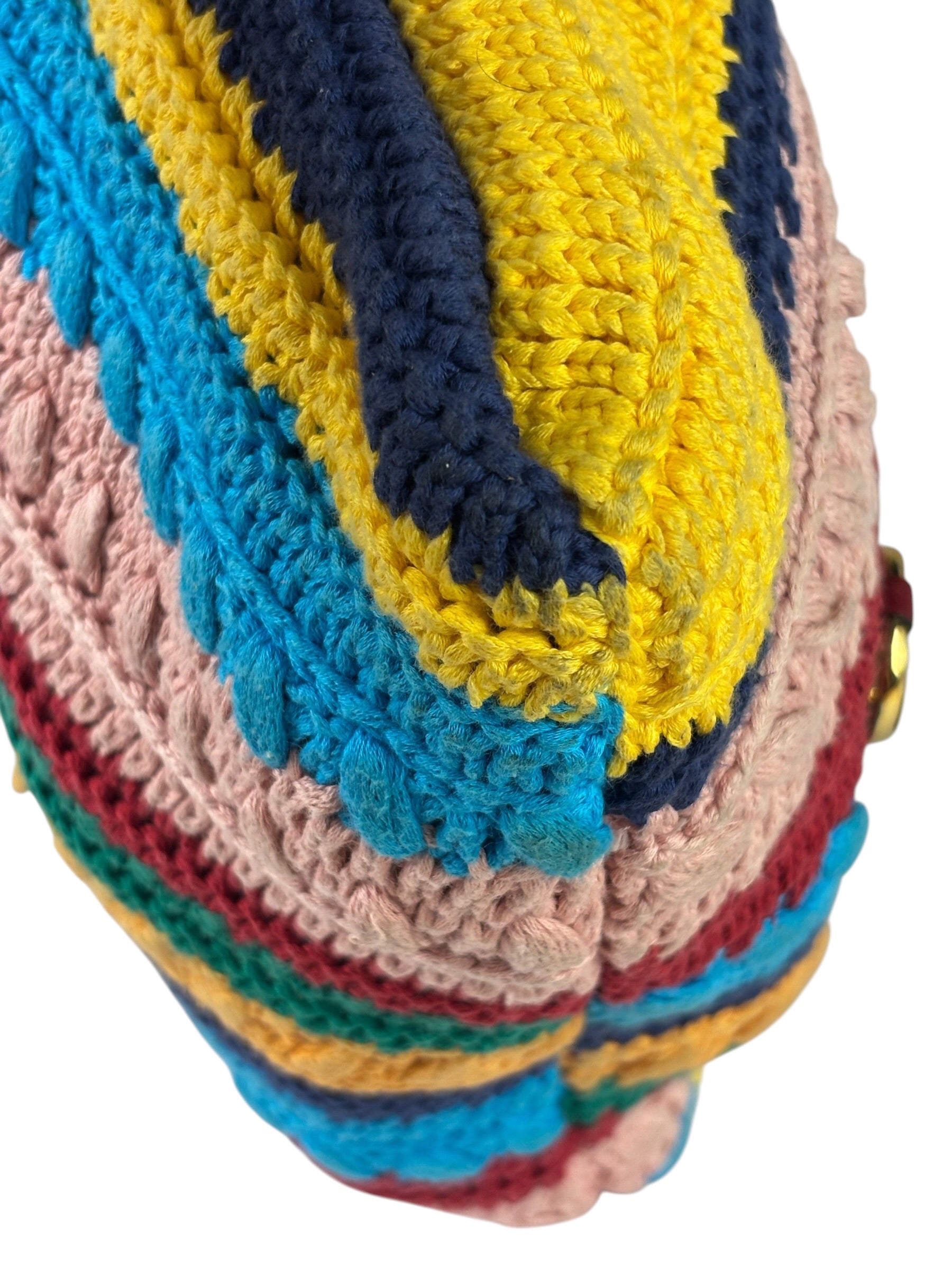 Gucci Horsebit Striped Crochet Tote Bag