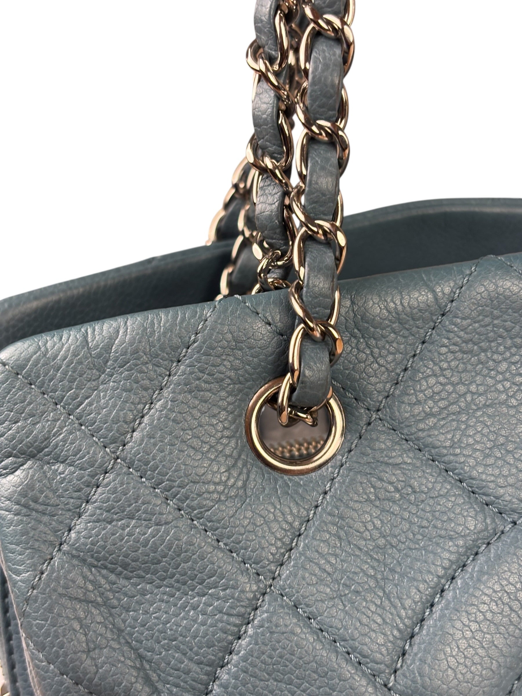Chanel Blue Caviar Quilted CC Timeless Soft Shopper Tote 2010