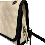 Chanel White Caviar Quilted Top Handle Flap Bag 2018