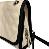 Chanel White Caviar Quilted Top Handle Flap Bag 2018