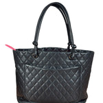 Chanel Black Leather Cambon Ligne large Tote Shoulder Bag 2004
