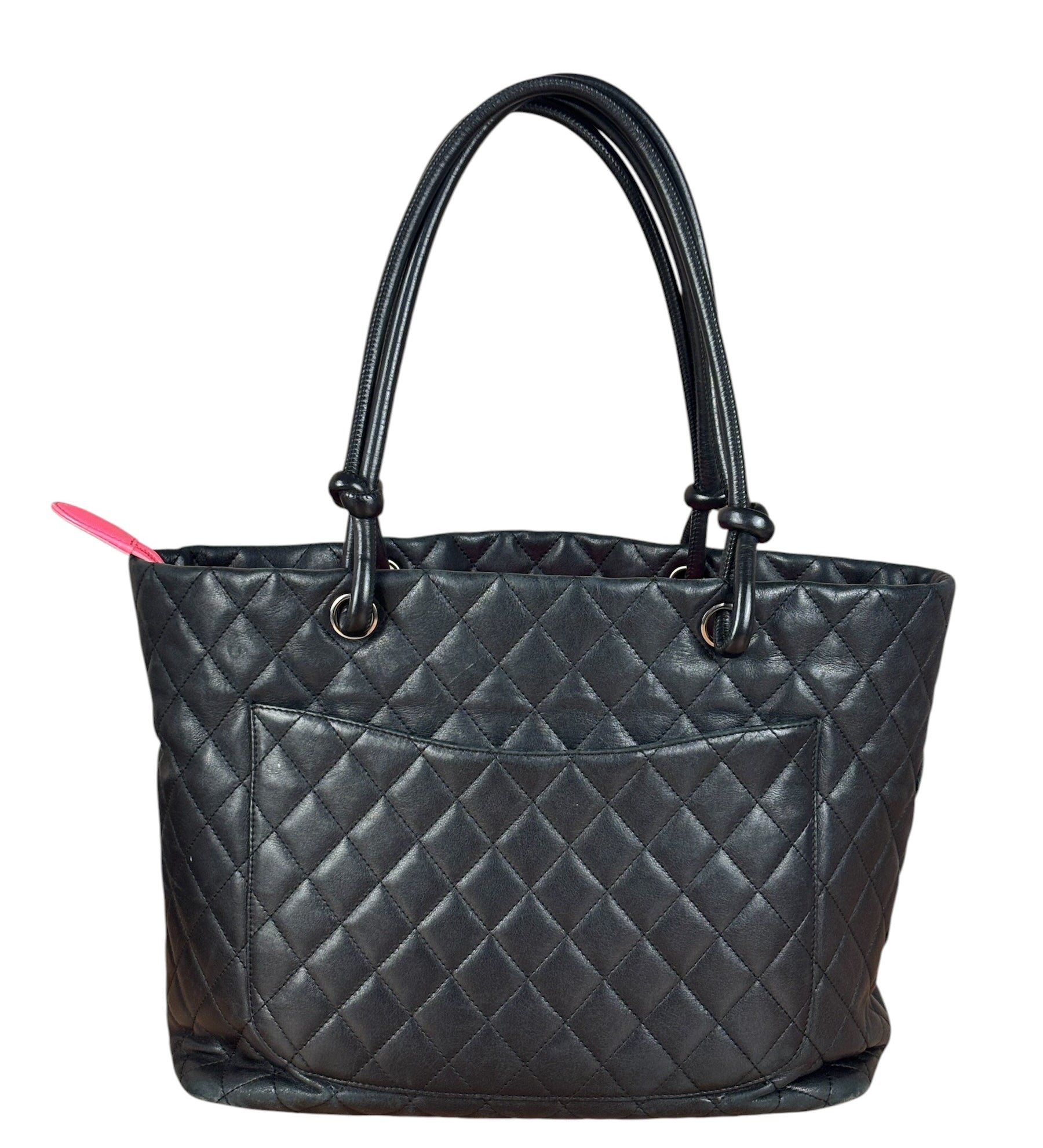 Chanel Black Leather Cambon Ligne large Tote Shoulder Bag 2004