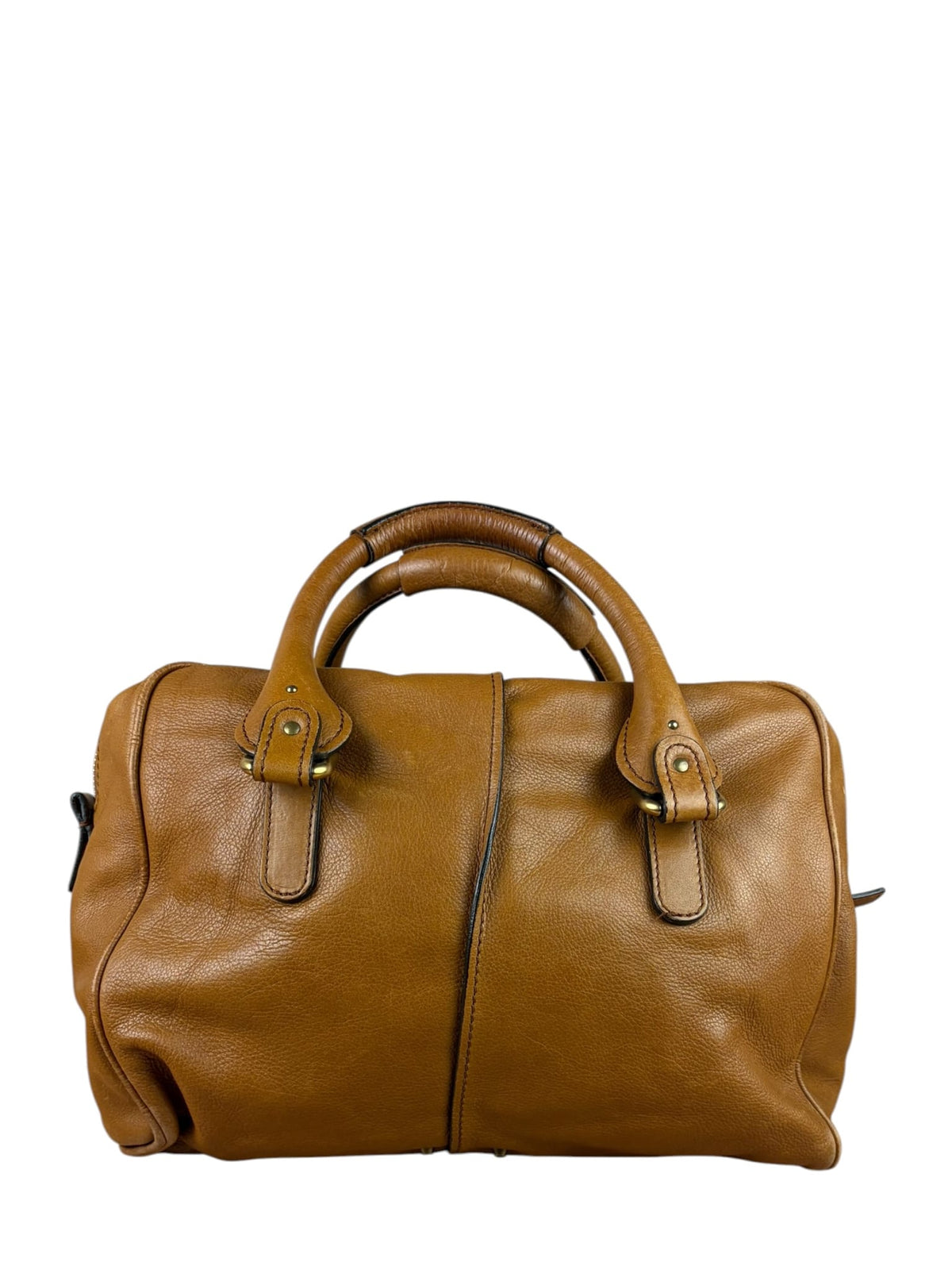 Chloe Brown Leather Pocket Paddington Large Handbag
