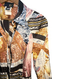 Roberto Cavalli Multicolor Cavalli Printed Silk Midi Shirt-Dress