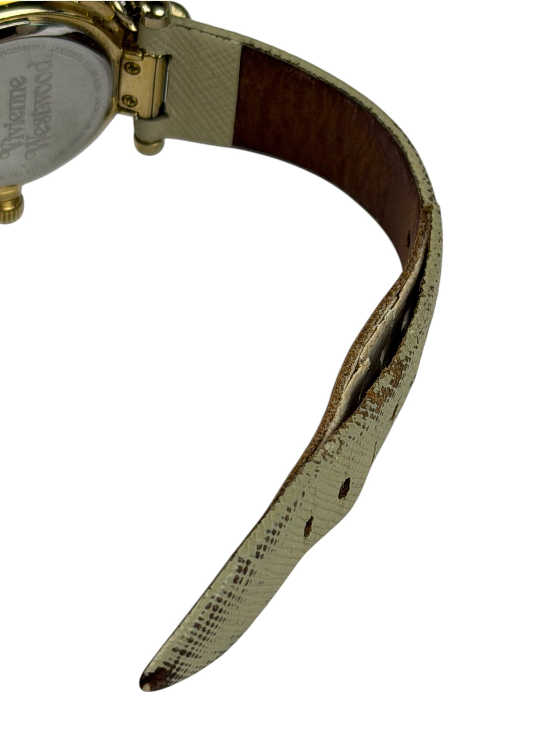 Vivienne Westwood White Leather Round Face Watch