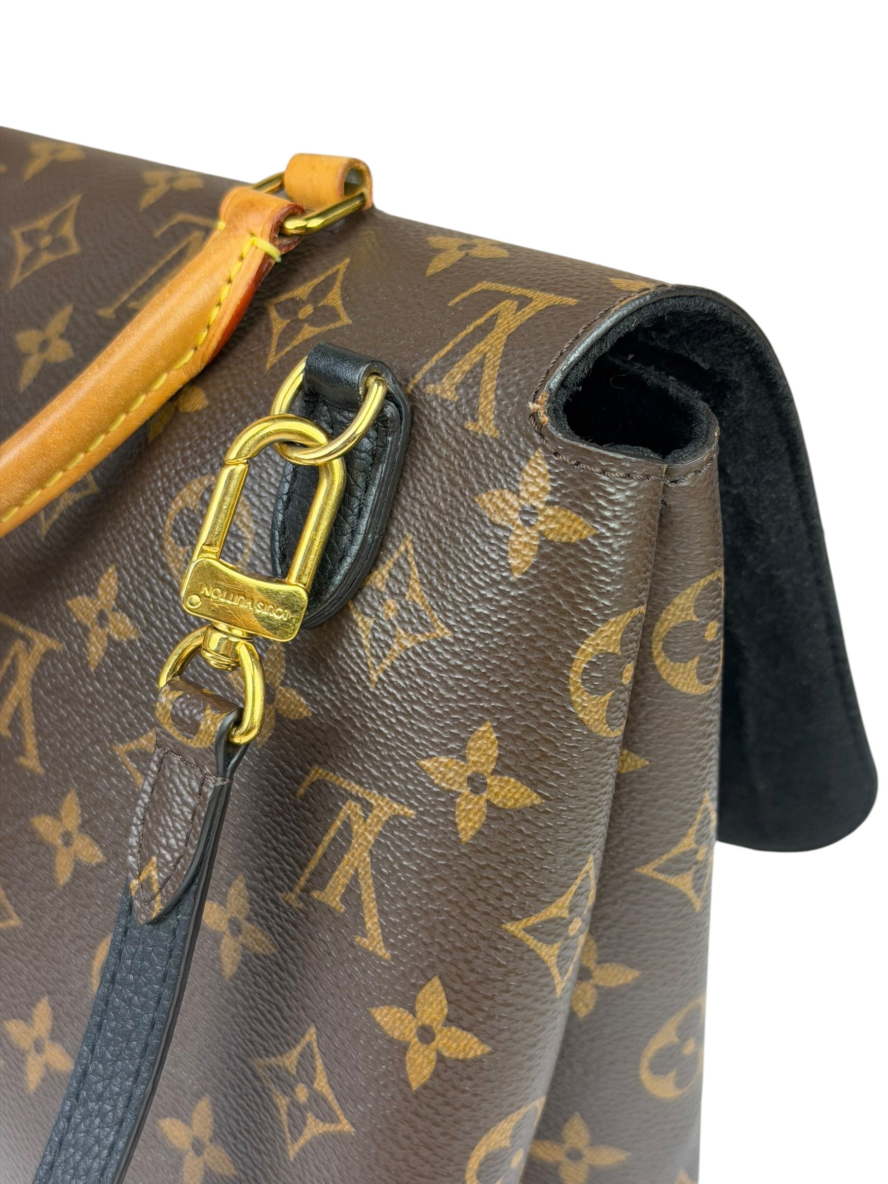 Louis Vuitton Black Leather/ Monogram Marignan 2Way Bag